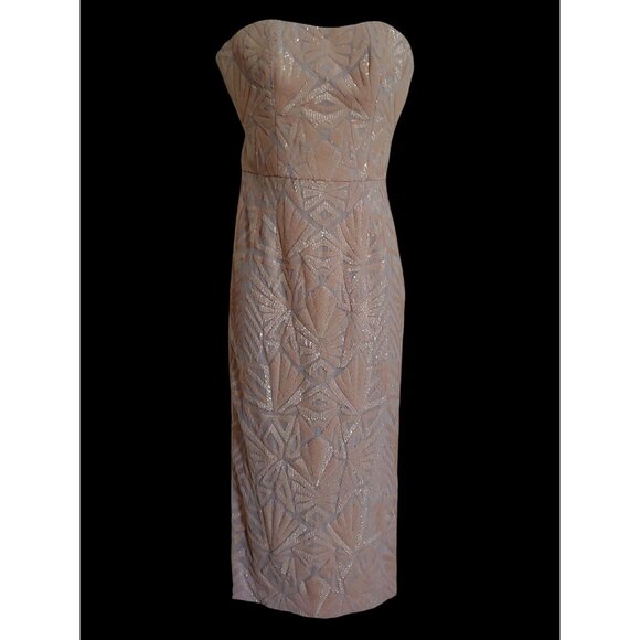 Dress the Population Dresses & Skirts - Dress The Population Glamorous Claire Sequin Strapless Feminine Shimmer S Midi